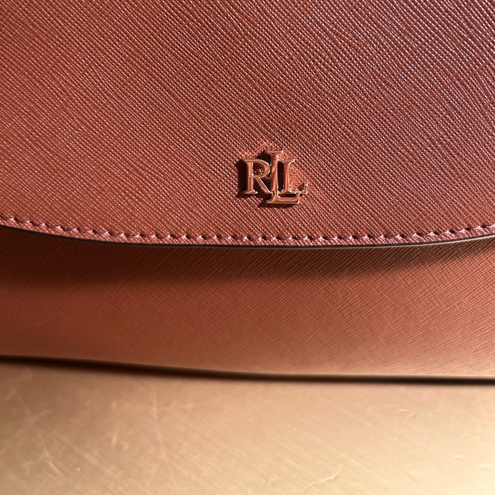Ralph Lauren Tan Clutch and Wallet with Gold Logo